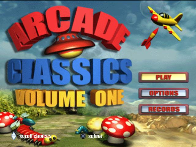 Arcade Classics Volume One — Title screen
