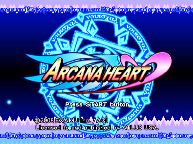 Arcana Heart — Title screen
