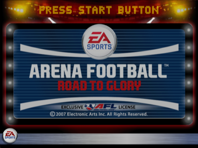 Arena Football : Road to Glory — Title screen