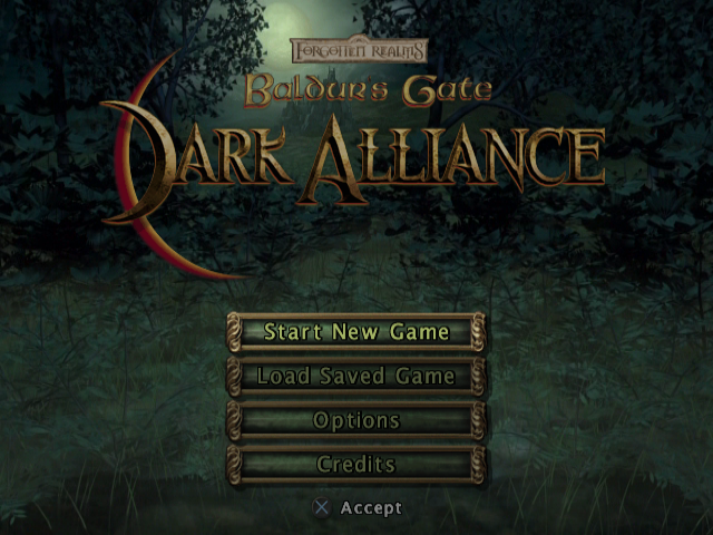 Baldur's Gate : Dark Alliance — Title screen