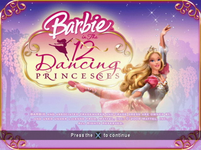 Barbie in The 12 Dancing Princesses — Title screen