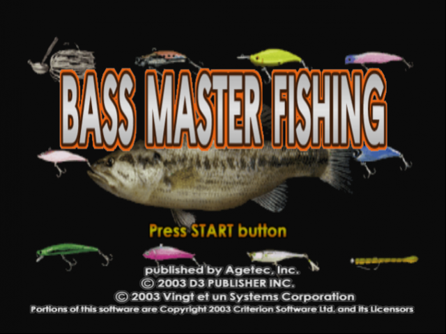 Bass Master Fishing — Title screen