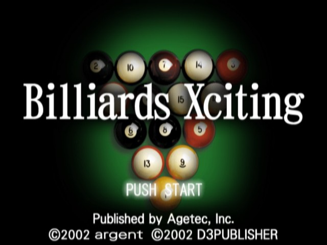 Billiards Xciting — Title screen