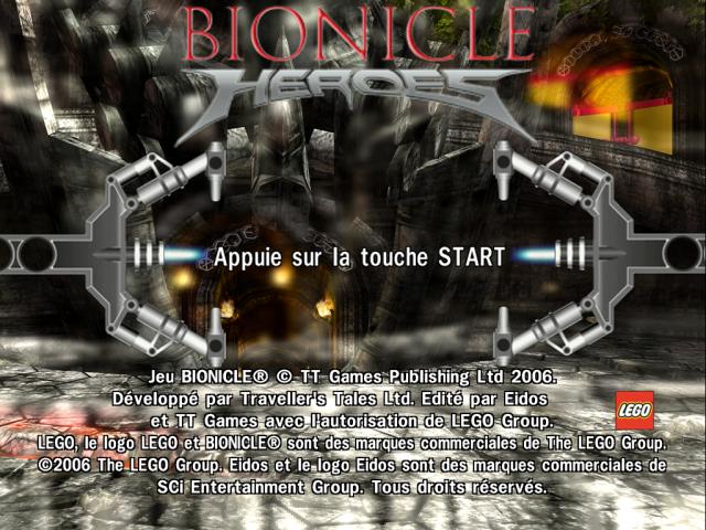 Bionicle Heroes — Title screen