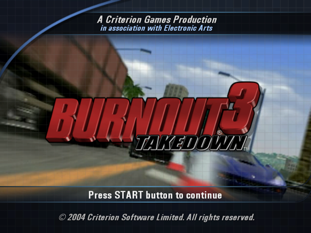 Burnout 3 : Takedown — Title screen