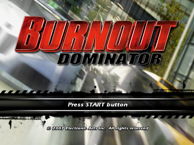 Burnout Dominator — Title screen