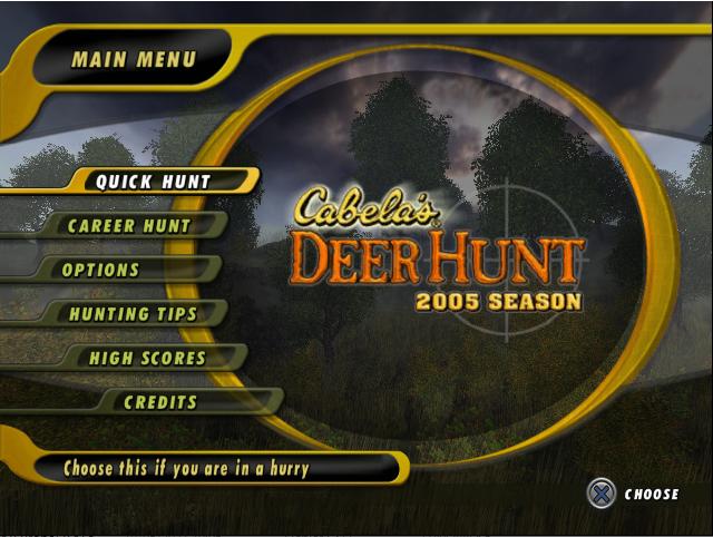 Cabela's Deer Hunt : 2005 Season — Title screen