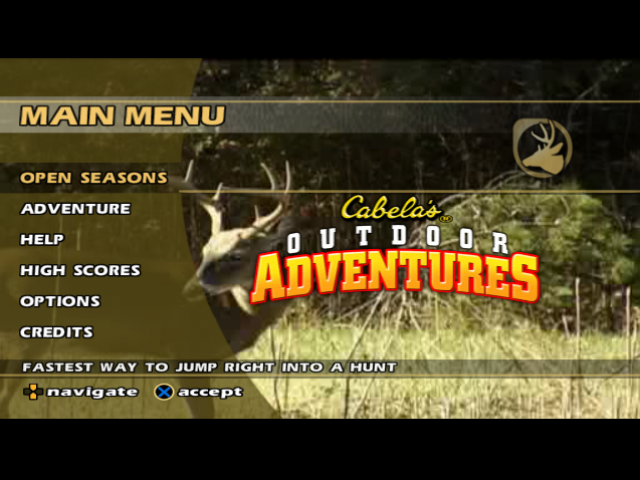Cabela's Outdoor Adventures — Title screen