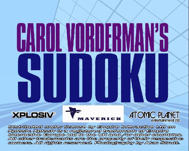 Carol Vorderman's Sudoku — Title screen