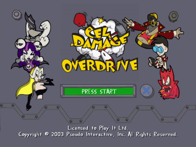 Cel Damage Overdrive — Title screen