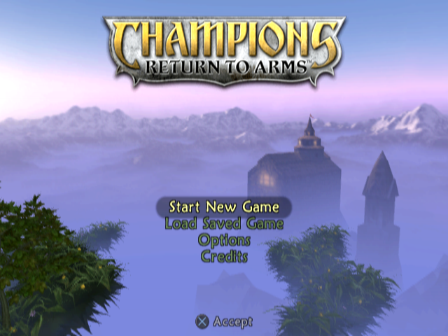 Champions : Return to Arms — Title screen