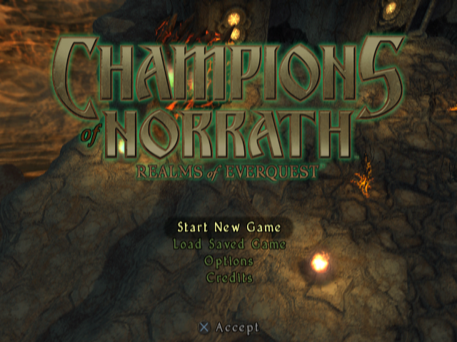 Champions of Norrath — Title screen
