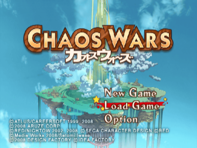 Chaos Wars — Title screen