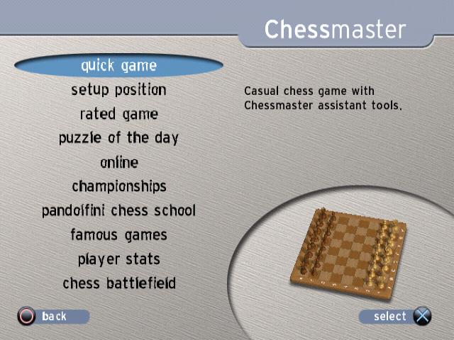 Chessmaster — Title screen