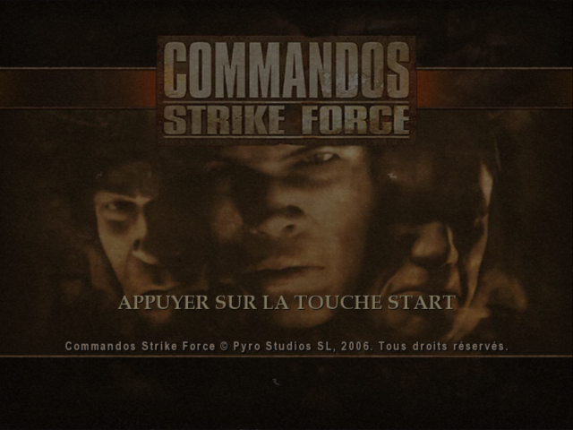Commandos Strike Force — Title screen