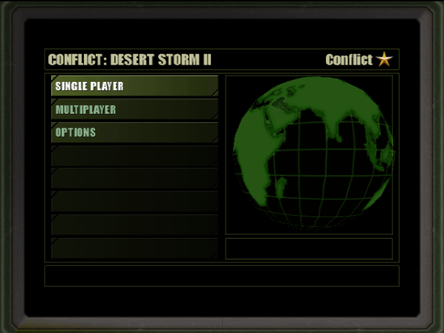 Conflict : Desert Storm II, Back to Baghdad — Title screen