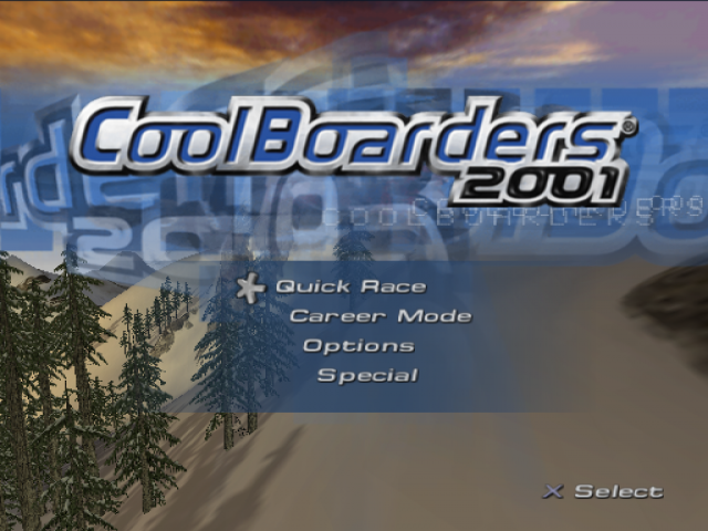 Cool Boarders 2001 — Title screen