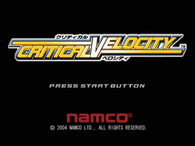 Critical Velocity — Title screen