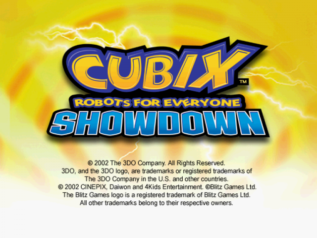 Cubix Robots for Everyone : Showdown — Title screen