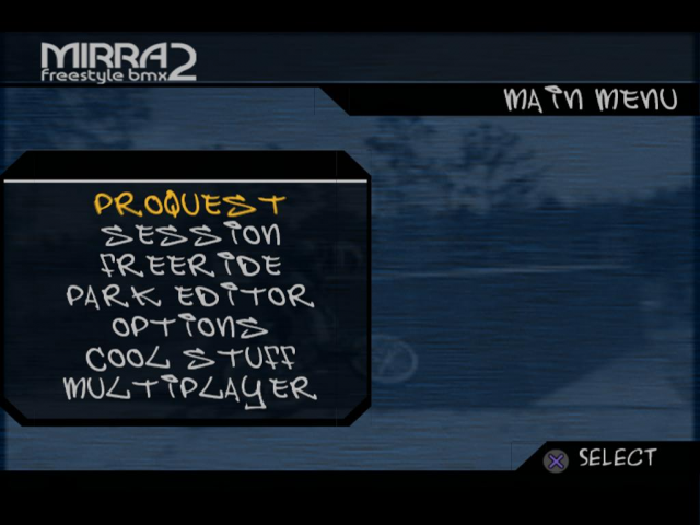 Dave Mirra Freestyle BMX 2 — Title screen