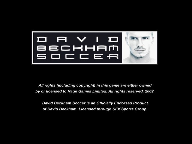 David Beckham Soccer — Title screen