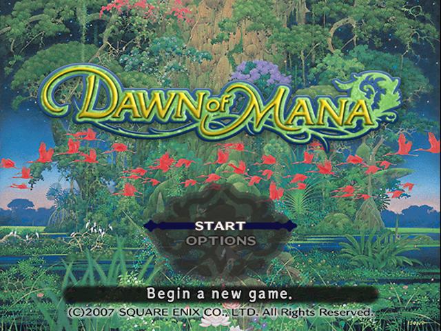 Dawn of Mana — Title screen