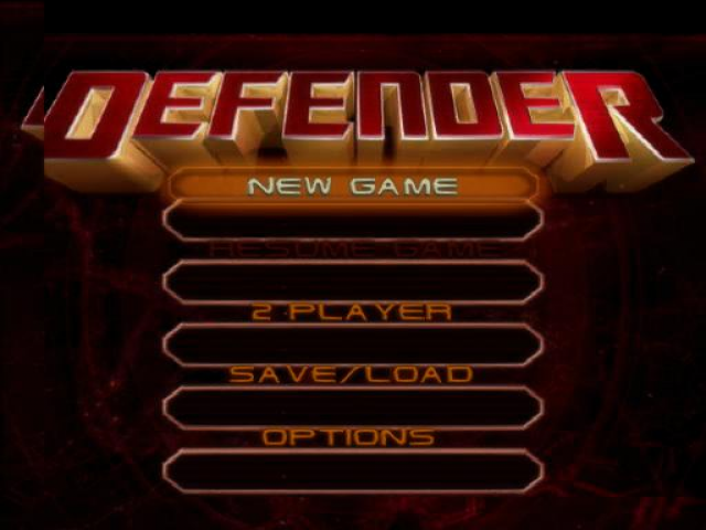 Defender : For All Mankind — Title screen