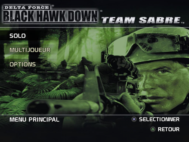 Delta Force : Black Hawk Down, Team Sabre — Title screen