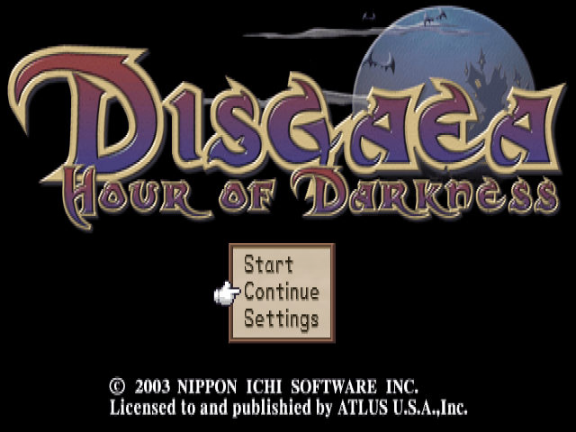 Disgaea : Hour of Darkness — Title screen
