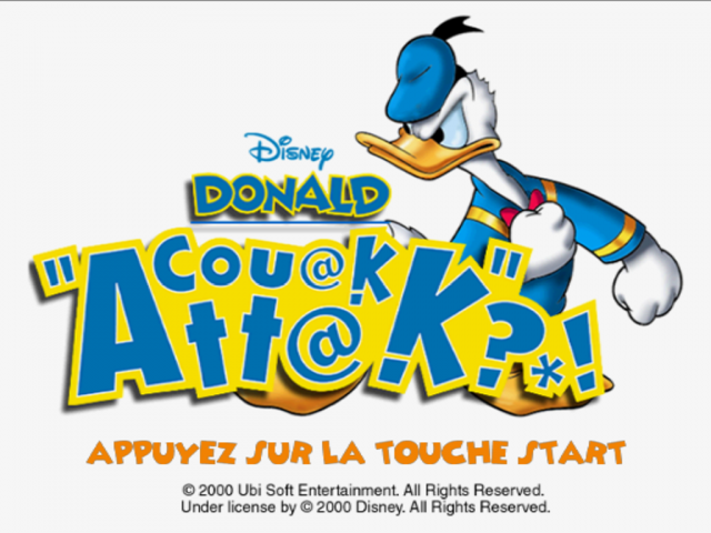 Disney's Donald Duck : Qu@ck Att@ck?*! — Title screen