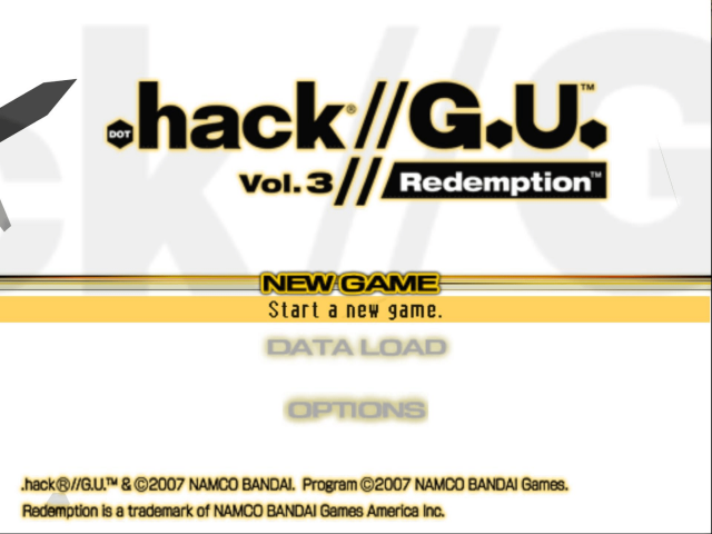 Dot Hack G.U. Vol. 3 : Redemption — Title screen