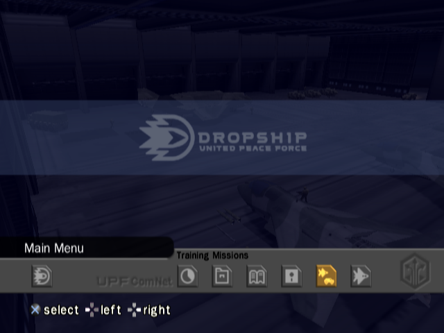Dropship : United Peace Force — Title screen