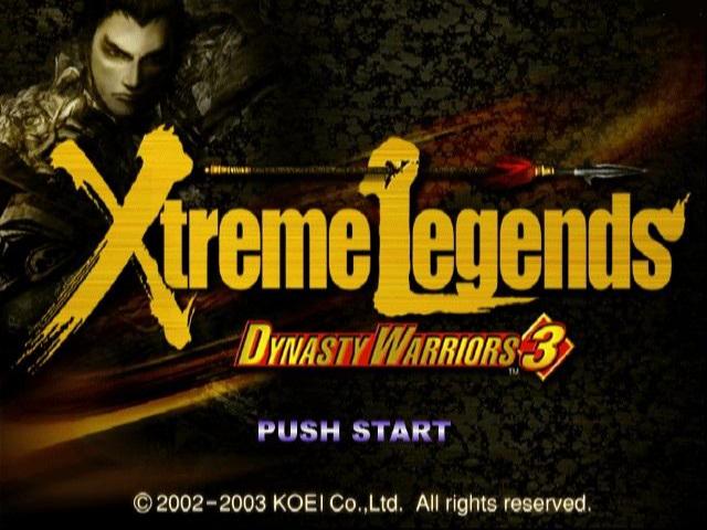 Dynasty Warriors 3 : Xtreme Legends — Title screen