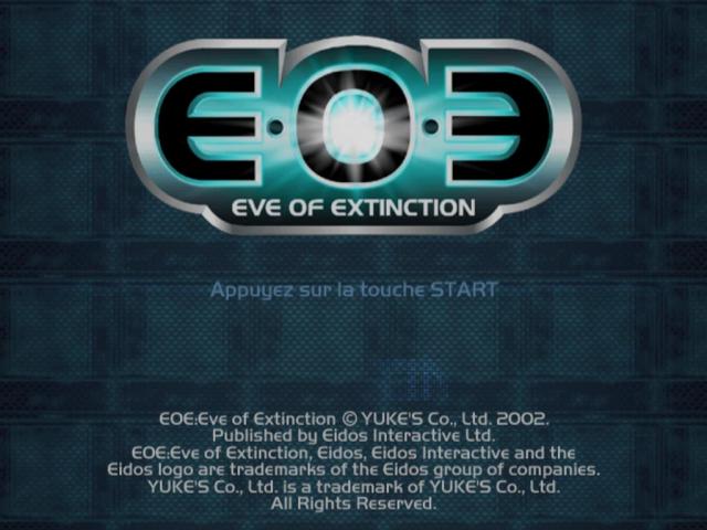 E.O.E : Eve of Extinction — Title screen