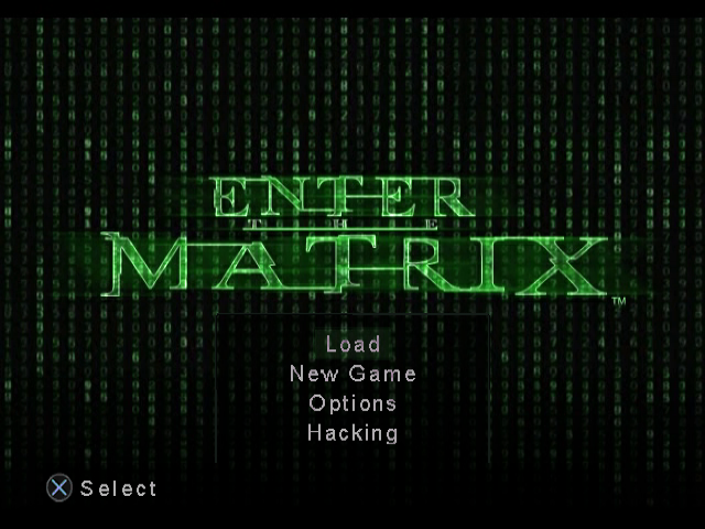 Enter the Matrix — Title screen