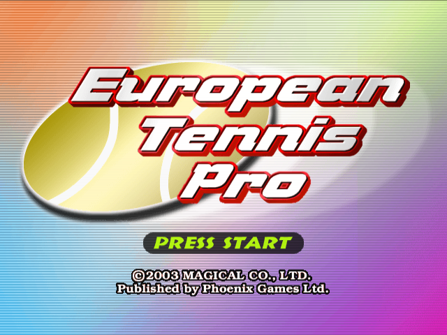 European Tennis Pro — Title screen