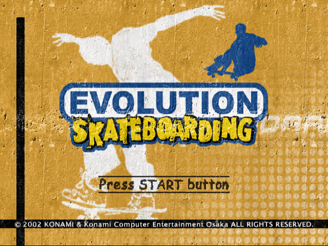 Evolution Skateboarding — Title screen
