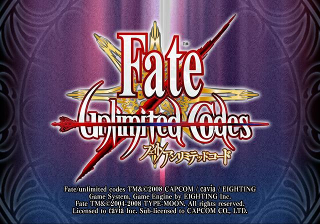 Fate-Unlimited Codes — Title screen