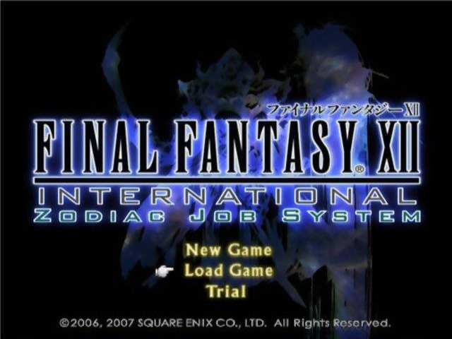 Final Fantasy XII International : Zodiac Job System — Title screen