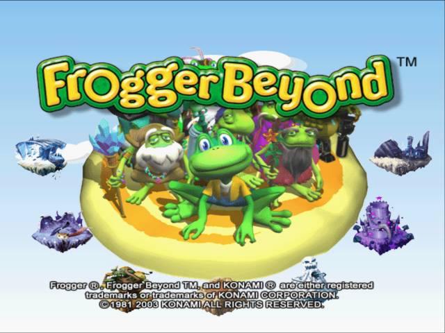 Frogger Beyond — Title screen
