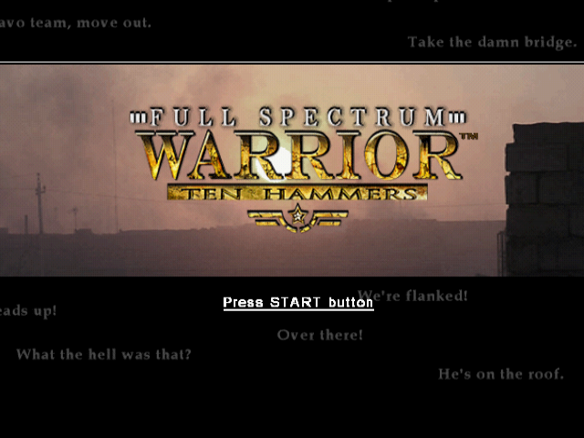 Full Spectrum Warrior : Ten Hammers — Title screen