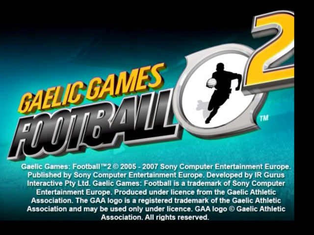Gaelic Games : Football 2 — Title screen