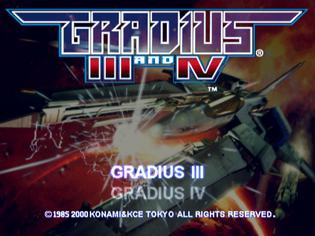Gradius III and IV — Title screen