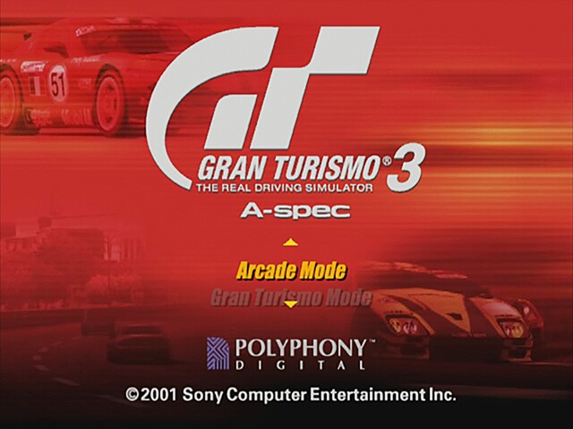 Gran Turismo 3 : A-spec — Title screen