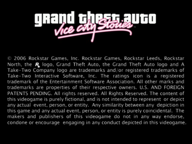 Grand Theft Auto : Vice City Stories — Title screen