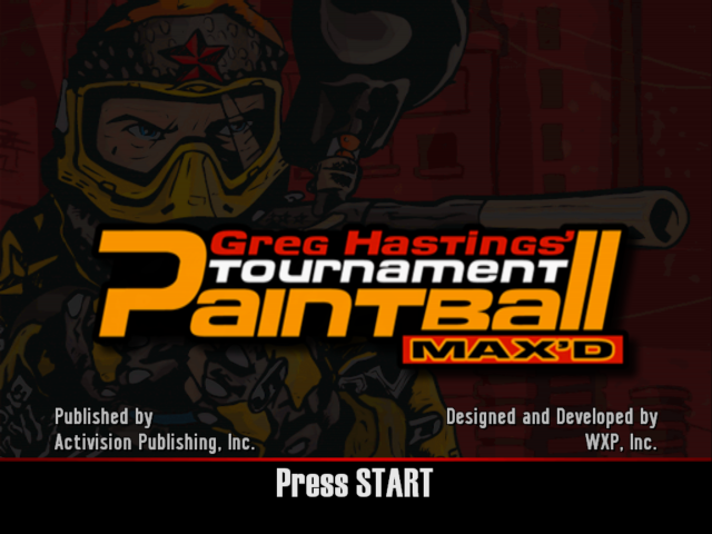 Greg Hastings' Tournament Paintball Max'd — Title screen