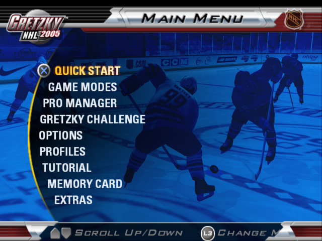 Gretzky NHL 2005 — Title screen