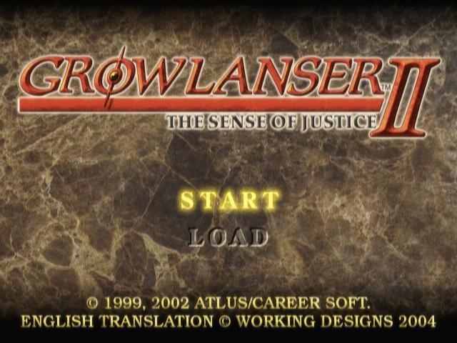Growlanser II : The Sense of Justice — Title screen
