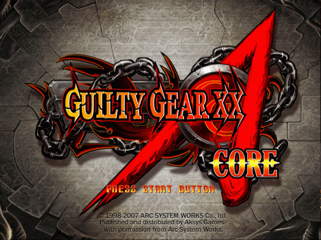 Guilty Gear XX Accent Core — Title screen