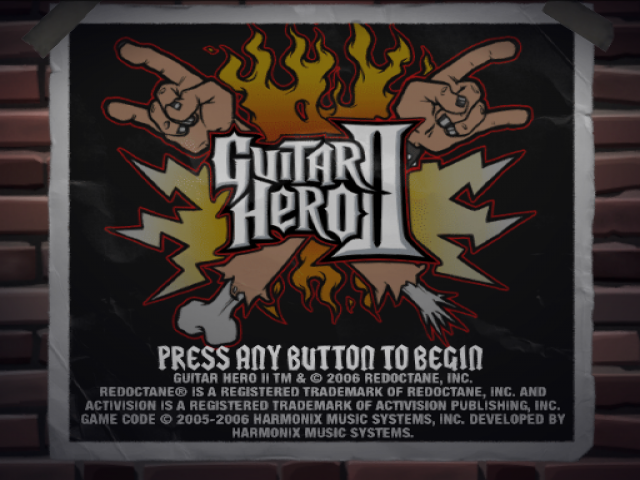 Guitar Hero II — Title screen
